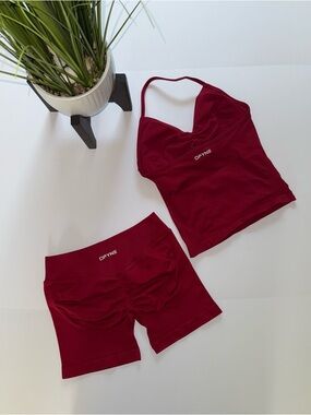 DFYNE Red Cherry 🍒 Seamless Tank & Shorts Set